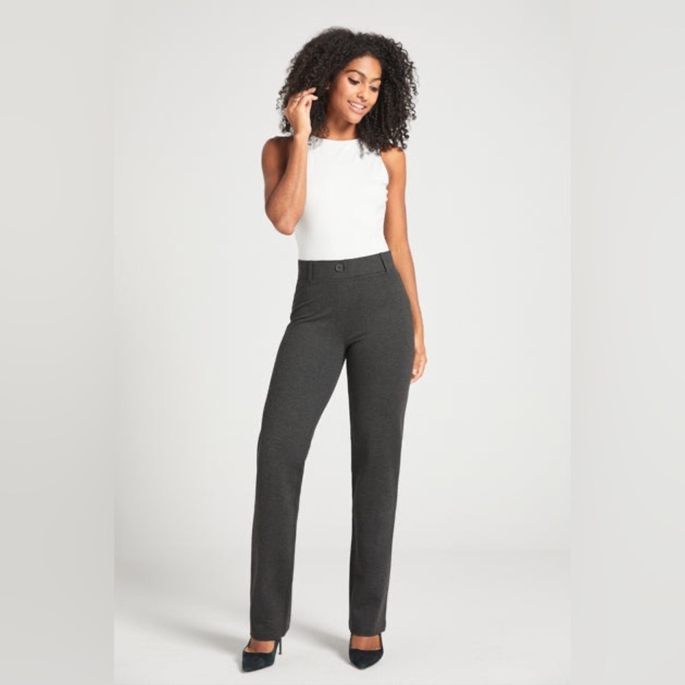 Betabrand Classic Dress Pant Yoga Pant Straight in Charcoal Grey Size XS Petite. - Picture 7 of 15